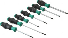 Wera - 7 Piece Phillips & Slotted Screwdriver Set - Blade Sizes: Width Metric 4, 4.5, 6.5 & 9, Bit Sizes: Philips #1 to #2, Metric Length mm: #1 x 80mm, #2 x 100mm, 4mm x 100mm, 4mm x 125mm, 4.5 x 100mm, 6.5mm x 125mm & 9mm x 150mm - Exact Tooling