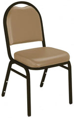 NPS - Vinyl Beige Stacking Chair - Mocha Frame, 17 Inch Wide x 21 Inch Deep x 34 Inch High - Exact Tooling