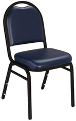 NPS - Vinyl Blue Stacking Chair - Black Frame, 17 Inch Wide x 21 Inch Deep x 34 Inch High - Exact Tooling