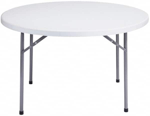 NPS - 29-1/2" High x 48" Diam, Round Folding Table - Speckled Gray - Exact Tooling