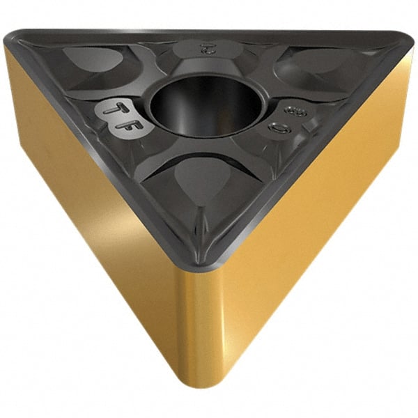 Iscar - TNMG331 TF Grade IC8250 Carbide Turning Insert - TiCN/Al2O3/TiN Finish, 60° Triangle, 3/8" Inscr Circle, 3/16" Thick, 1/64" Corner Radius - Exact Tooling