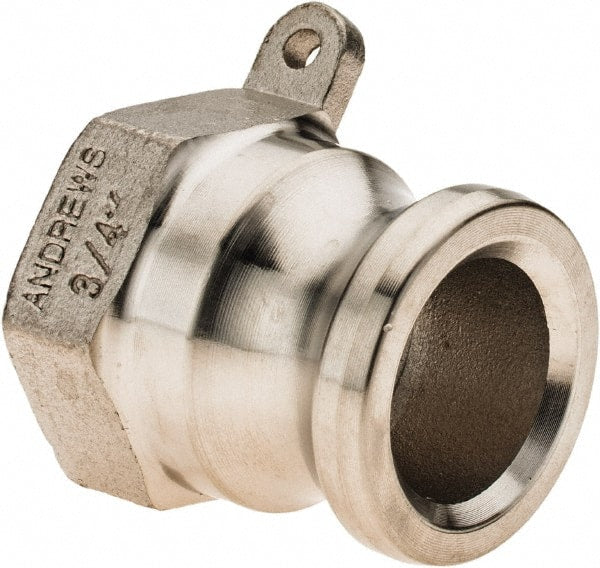 Dixon Valve & Coupling - 3/4" Stainless Steel Cam & Groove Suction & Discharge Hose Male Adapter Female NPT Thread - Part A, 3/4" Thread, 250 Max psi - Exact Tooling