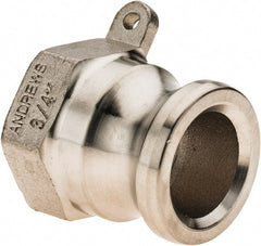 Dixon Valve & Coupling - 3/4" Stainless Steel Cam & Groove Suction & Discharge Hose Male Adapter Female NPT Thread - Part A, 3/4" Thread, 250 Max psi - Exact Tooling