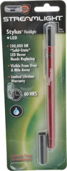Streamlight - White LED Bulb, Mini Flashlight - Red Aluminum Body, 3 AAAA Alkaline Batteries Included - Exact Tooling