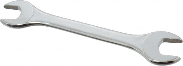 Facom - 10mm x 11mm Stubby Open End Wrench - 3-7/8" OAL, Double End, Satin Finish, 15° Head Angle - Exact Tooling