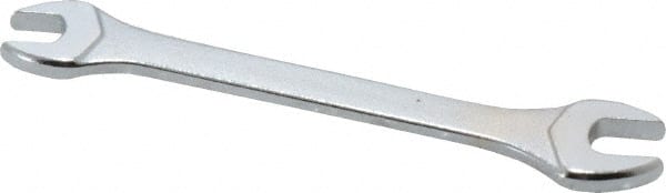 Facom - 6mm x 7mm Stubby Open End Wrench - 3-5/16" OAL, Double End, Satin Finish, 15° Head Angle - Exact Tooling