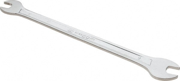 Facom - 8mm x 9mm Standard Extra Thin Open End Wrench - 6-57/64" OAL, Double End, Satin Finish, 15° Head Angle - Exact Tooling