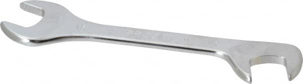 Facom - 16mm Stubby Extra Thin Open End Wrench - 5-33/64" OAL, Double End, Satin Finish, 15° & 75° Head Angle - Exact Tooling