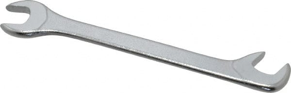 Facom - 7mm Stubby Extra Thin Open End Wrench - 3-9/64" OAL, Double End, Satin Finish, 15° & 75° Head Angle - Exact Tooling