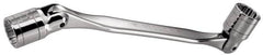 Facom - 21 x 23", 12 Point, Satin Chrome Coated, Double Flex-End Socket Wrench - 13-1/32" OAL, 41.5mm Head Thickness - Exact Tooling