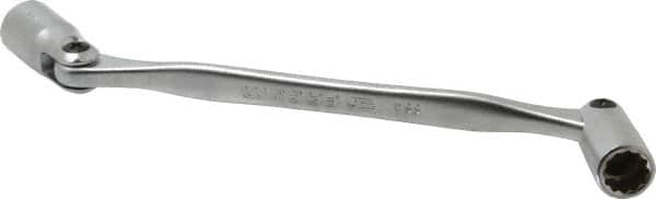 Facom - 10 x 11mm, 12 Point, Satin Chrome Coated, Double Flex-End Socket Wrench - 7-21/32" OAL, 18mm Head Thickness - Exact Tooling