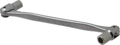 Facom - 6 x 7", 12 Point, Satin Chrome Coated, Double Flex-End Socket Wrench - 7-27/64" OAL, 23mm Head Thickness - Exact Tooling