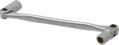 Facom - 8 x 9", 12 Point, Satin Chrome Coated, Double Flex-End Socket Wrench - Exact Tooling