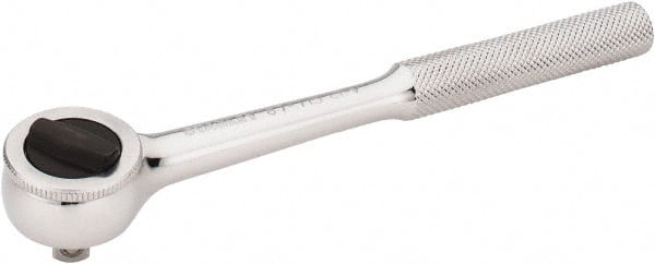 Stanley - 3/8" Drive Round Head Ratchet - Chrome Finish, 7-7/8" OAL - Exact Tooling