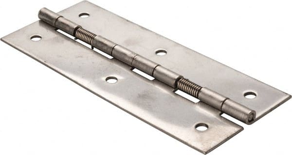 Value Collection - 5" Long x 2" Wide x 0.05" Thick, Closing Spring Hinge - Stainless Steel - Exact Tooling