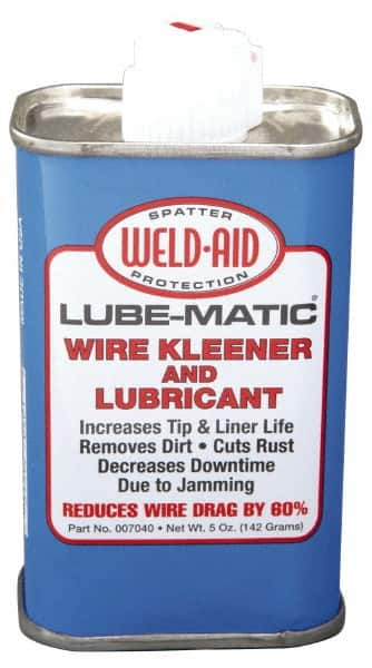 Made in USA - 5 Ounce Container, Lube Matic Wire Cleaner - For Use with All Size MIG Wire - Exact Tooling