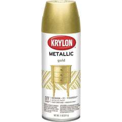 Krylon - Gold, Metallic, Aerosol Spray Paint - 15 to 20 Sq Ft per Can, 12 oz Container - Exact Tooling