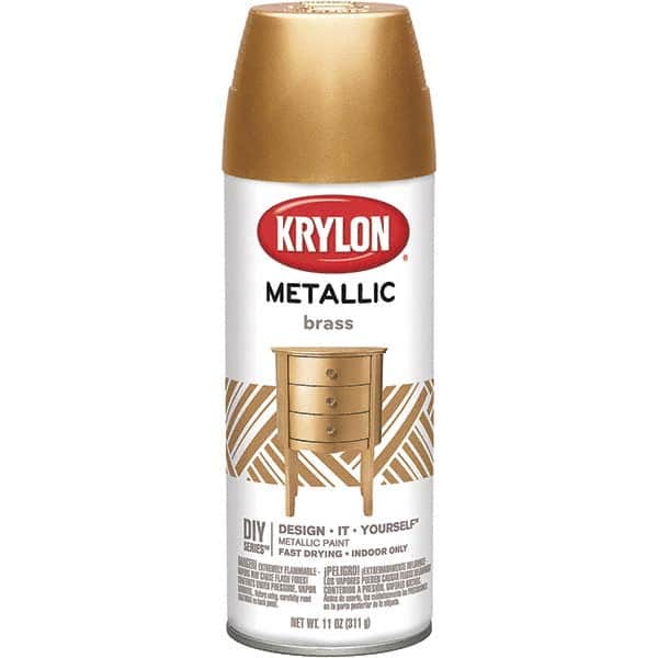 Krylon - Brass (Color), Gloss, Metallic Spray Paint - 12 oz Container - Exact Tooling