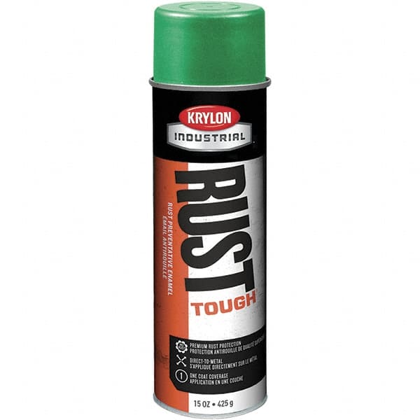Krylon - Bright Green, 15 oz Net Fill, High Gloss, Enamel Spray Paint - 30 to 35 Sq Ft per Can, 20 oz Container - Exact Tooling
