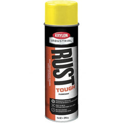 Krylon - Yellow, 15 oz Net Fill, Fluorescent, Acrylic Enamel Spray Paint - 15 to 20 Sq Ft per Can, 20 oz Container - Exact Tooling