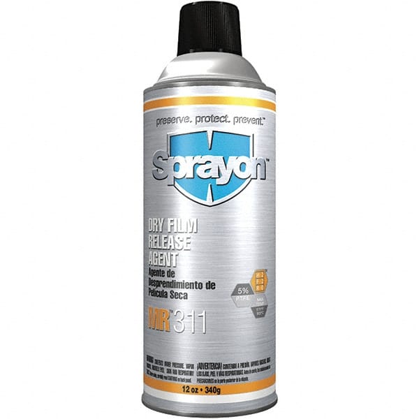 Sprayon - 16 Ounce Aerosol Can, White, General Purpose Mold Release - Dry Film Composition - Exact Tooling