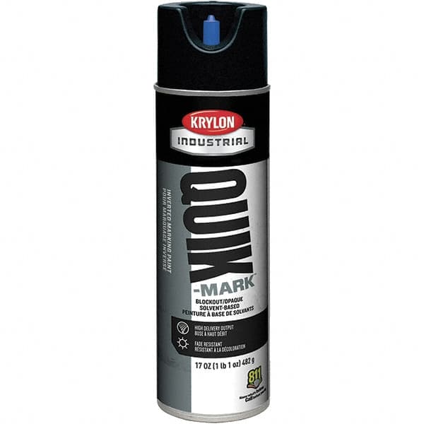Krylon - 20 fl oz Black Marking Paint - 664' Coverage at 1" Wide, Solvent-Based Formula, 430 gL VOC - Exact Tooling