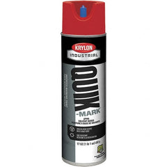Krylon - 20 fl oz Red Marking Paint - 50 to 60 Sq Ft Coverage, Solvent-Based Formula - Exact Tooling
