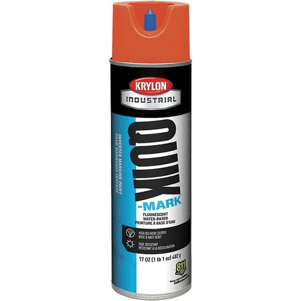 Krylon - 20 fl oz Orange Marking Paint - 50 to 60 Sq Ft Coverage, Water-Based Formula - Exact Tooling