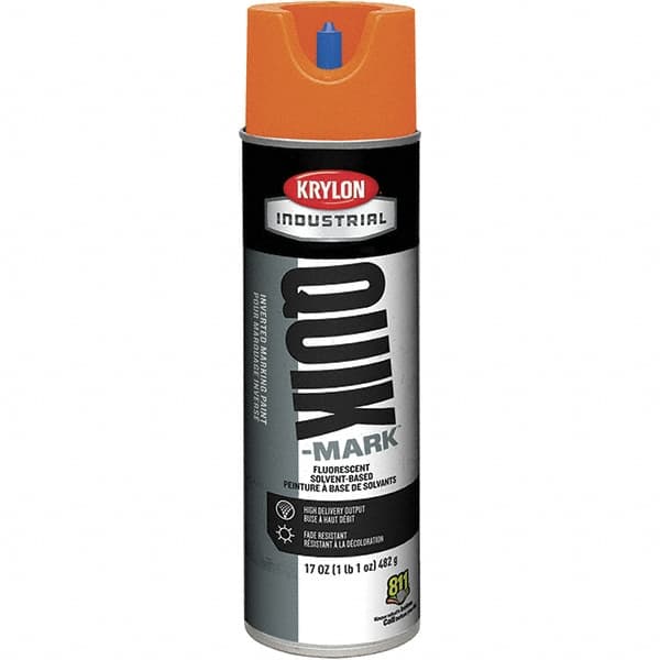 Krylon - 20 fl oz Orange Marking Paint - 50 to 60 Sq Ft Coverage, Solvent-Based Formula - Exact Tooling