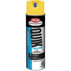 Krylon - 20 fl oz Yellow Marking Paint - 50 to 60 Sq Ft Coverage, Water-Based Formula - Exact Tooling