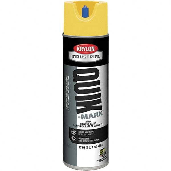 Krylon - 20 fl oz Yellow Marking Paint - 50 to 60 Sq Ft Coverage, Solvent-Based Formula - Exact Tooling