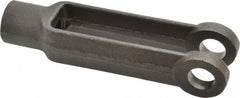 Gibraltar - 5/8-11 Thread, 1-3/8" Yoke Width, Carbon Steel, Tapped Yoke - 5/8" Hole Diam, 3-11/16" Hole Center to Neck, 1-3/16" Yoke Arm Height, 1-1/16" Neck Diam, 1-1/4" Neck Length, 4-15/16" OAL - Exact Tooling
