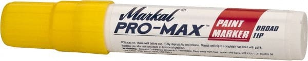 Markal - Yellow Paint Marker - Broad Tip, Alcohol Base Ink - Exact Tooling
