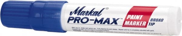 Markal - Blue Paint Marker - Broad Tip, Alcohol Base Ink - Exact Tooling