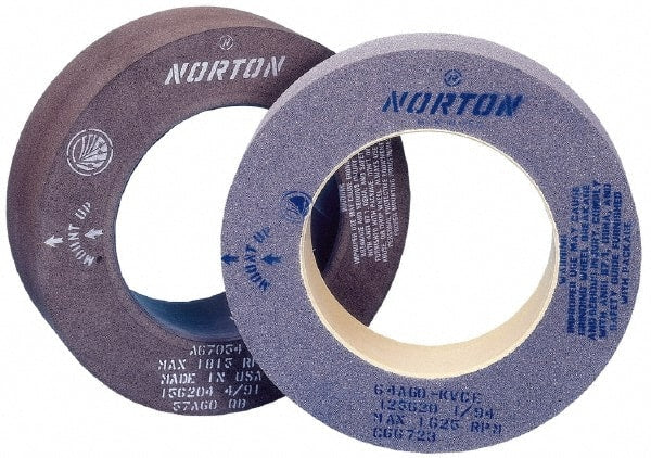 Norton - 24" Diam x 12" Hole x 2" Wide Centerless & Cylindrical Grinding Wheel - 80 Grit, Aluminum Oxide, Type 1, Medium Grade, Vitrified Bond, No Recess - Exact Tooling