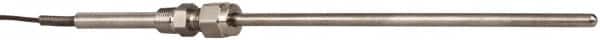 Thermo Electric - 0 to 1600°F, J Pipe Fitting, Thermocouple Probe - 3 Ft. Cable Length, Stripped Ends, 9 Sec Response Time - Exact Tooling