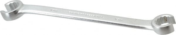 Proto - 16 x 18mm, Chrome Finish, Open End Flare Nut Wrench - 12 Points, 8-13/16" OAL, Steel, Double End Head - Exact Tooling