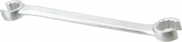 Proto - 19 x 21mm, Chrome Finish, Open End Flare Nut Wrench - 12 Points, 9-7/16" OAL, Steel, Double End Head - Exact Tooling