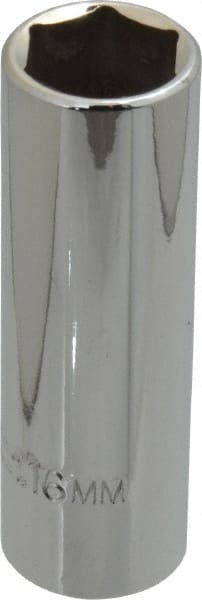 Proto - 3/8" Drive, Deep Hand Socket - 6 Points, 2-3/4" OAL, Chrome Finish - Exact Tooling
