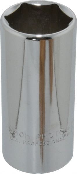 Proto - 15/16", 3/8" Drive, Deep Hand Socket - 6 Points, 2-3/4" OAL, Chrome Finish - Exact Tooling