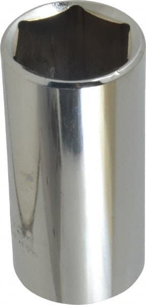 Proto - 1", 3/8" Drive, Deep Hand Socket - 6 Points, 2-3/4" OAL, Chrome Finish - Exact Tooling
