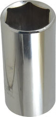 Proto - 1", 3/8" Drive, Deep Hand Socket - 6 Points, 2-3/4" OAL, Chrome Finish - Exact Tooling