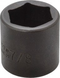 Proto - 3/8" Drive 7/8" Standard Impact Socket - 6 Points, 1-7/32" OAL - Exact Tooling