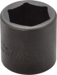 Proto - 3/8" Drive 7/8" Standard Impact Socket - 6 Points, 1-7/32" OAL - Exact Tooling