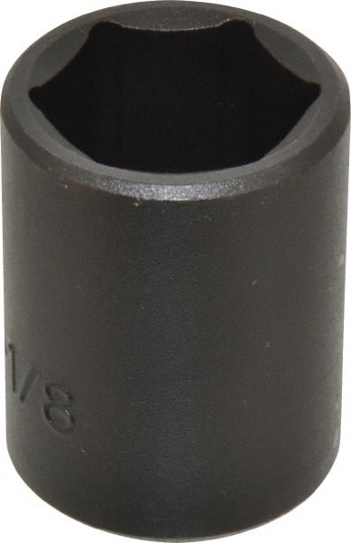 Proto - 1/2" Drive 1-1/8" Standard Impact Socket - 6 Points, 2" OAL - Exact Tooling