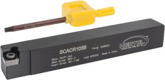 Hertel - SCAC, Right Hand Cut, 10° Lead Angle, 5/8" Shank Height x 5/8" Shank Width, Neutral Rake Indexable Turning Toolholder - 4-1/2" OAL, CC..32.5. Insert Compatibility, Series Screw-Type - Exact Tooling