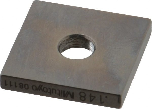 Mitutoyo - 0.148" Square Steel Gage Block - Accuracy Grade 0, Includes Certificate of Inspection - Exact Tooling