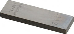 Mitutoyo - 0.113" Rectangular Steel Gage Block - Accuracy Grade 0, Includes Certificate of Inspection - Exact Tooling