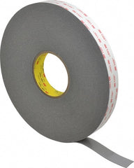 3M - 1" x 36 Yd Acrylic Adhesive Double Sided Tape - 45 mil Thick, Gray, Acrylic Foam Liner, Continuous Roll, Series 4941 - Exact Tooling
