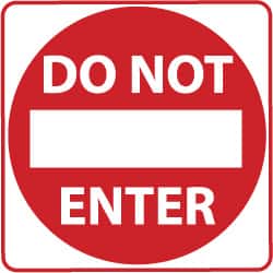 NMC - "Do Not Enter", 30" Wide x 30" High, Aluminum Traffic Control Signs - 0.08" Thick, Red on White, High Intensity Reflectivity, Square, Post Mount - Exact Tooling